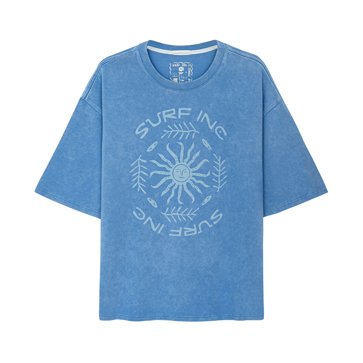 Mellow Angry Sun Tee - Denim Blue