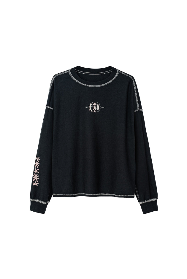 Melted Sunshine Double Sun LS - Acid Black Melted Sunshine Double Sun LS - Acid Black