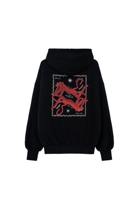 Stamp Cats Hoodie - Acid Black Stamp Cats Hoodie - Acid Black