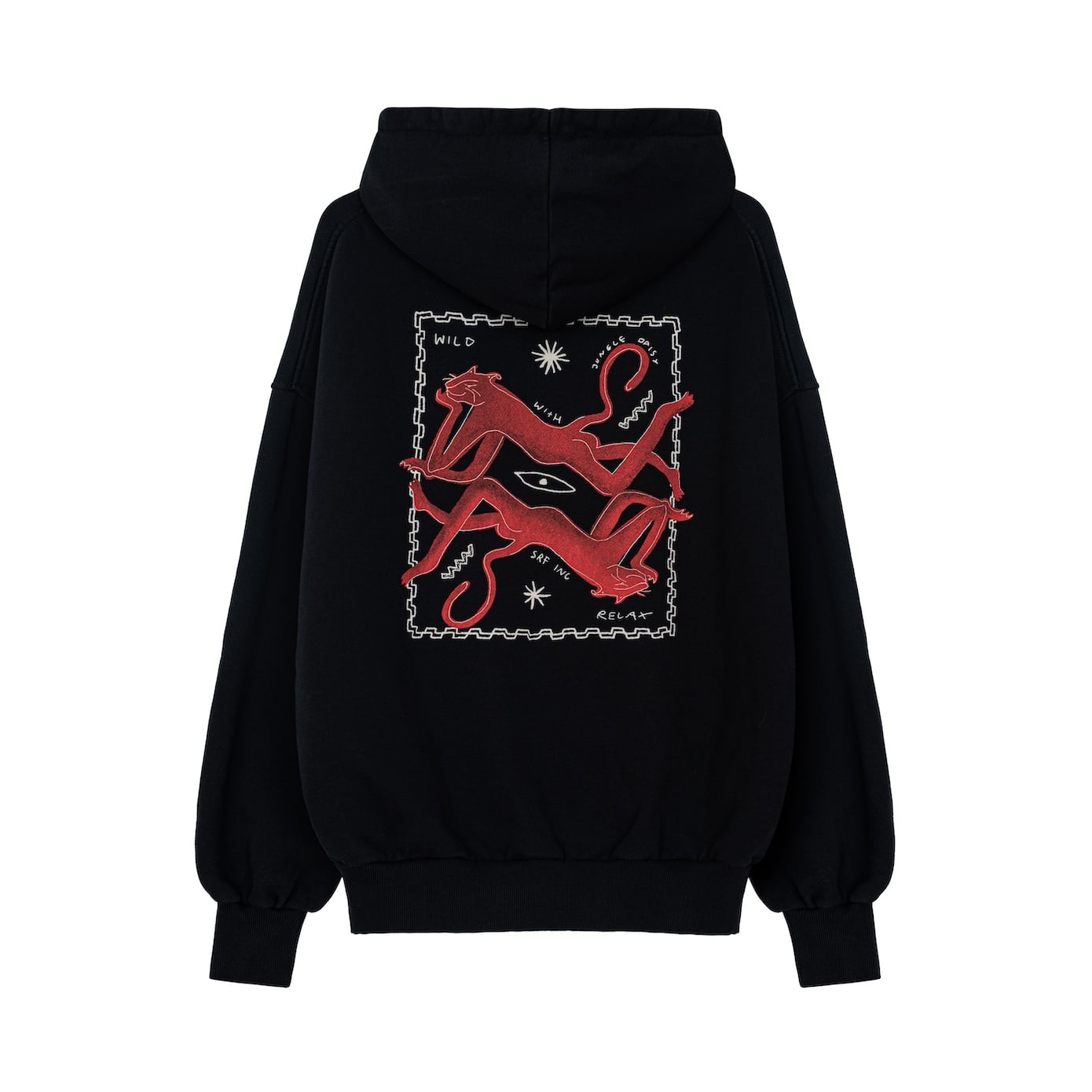 Stamp Cats Hoodie - Acid Black