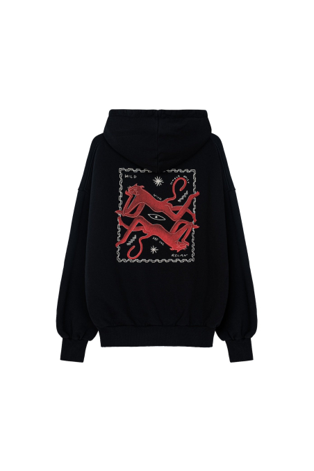 Stamp Cats Hoodie - Acid Black Stamp Cats Hoodie - Acid Black