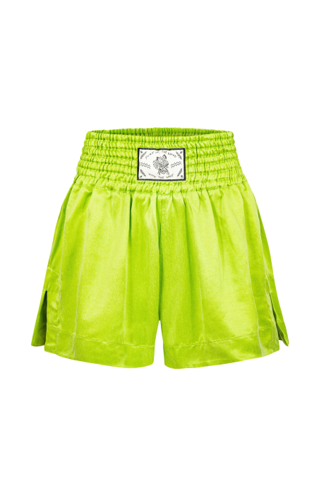 Wave Tiger Boxing Shorts - Lime Wave Tiger Boxing Shorts - Lime