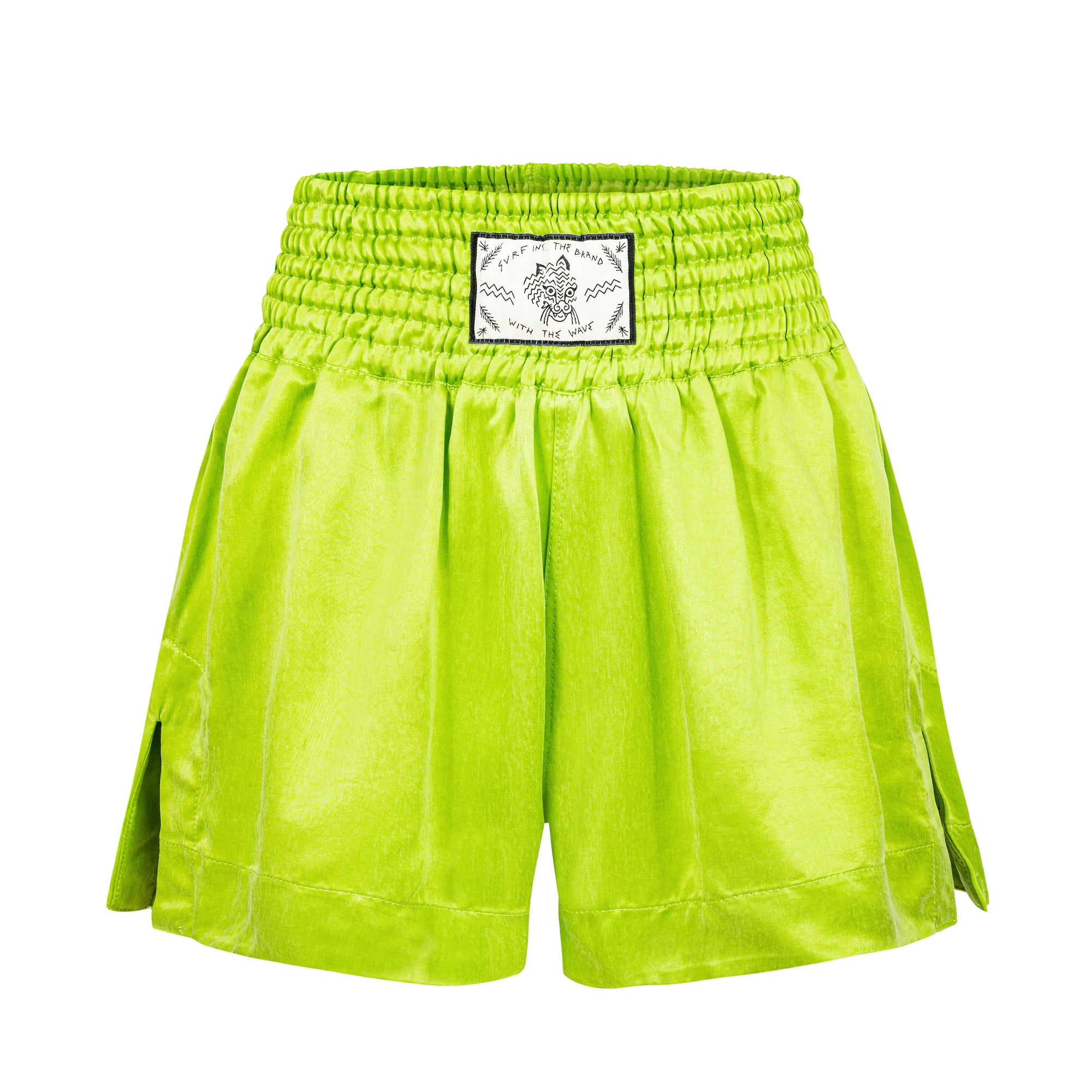 Wave Tiger Boxing Shorts - Lime