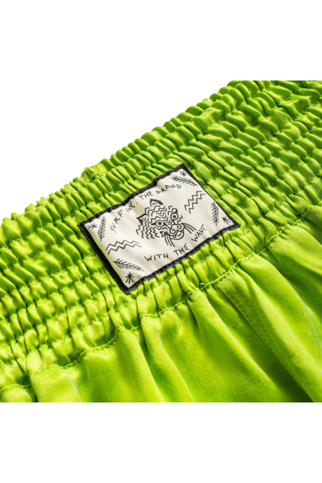 Wave Tiger Boxing Shorts - Lime Wave Tiger Boxing Shorts - Lime