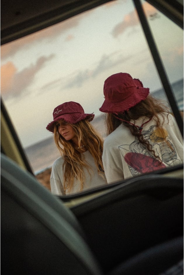 Witches x Waves Hat - Burgundy Witches x Waves Hat - Burgundy