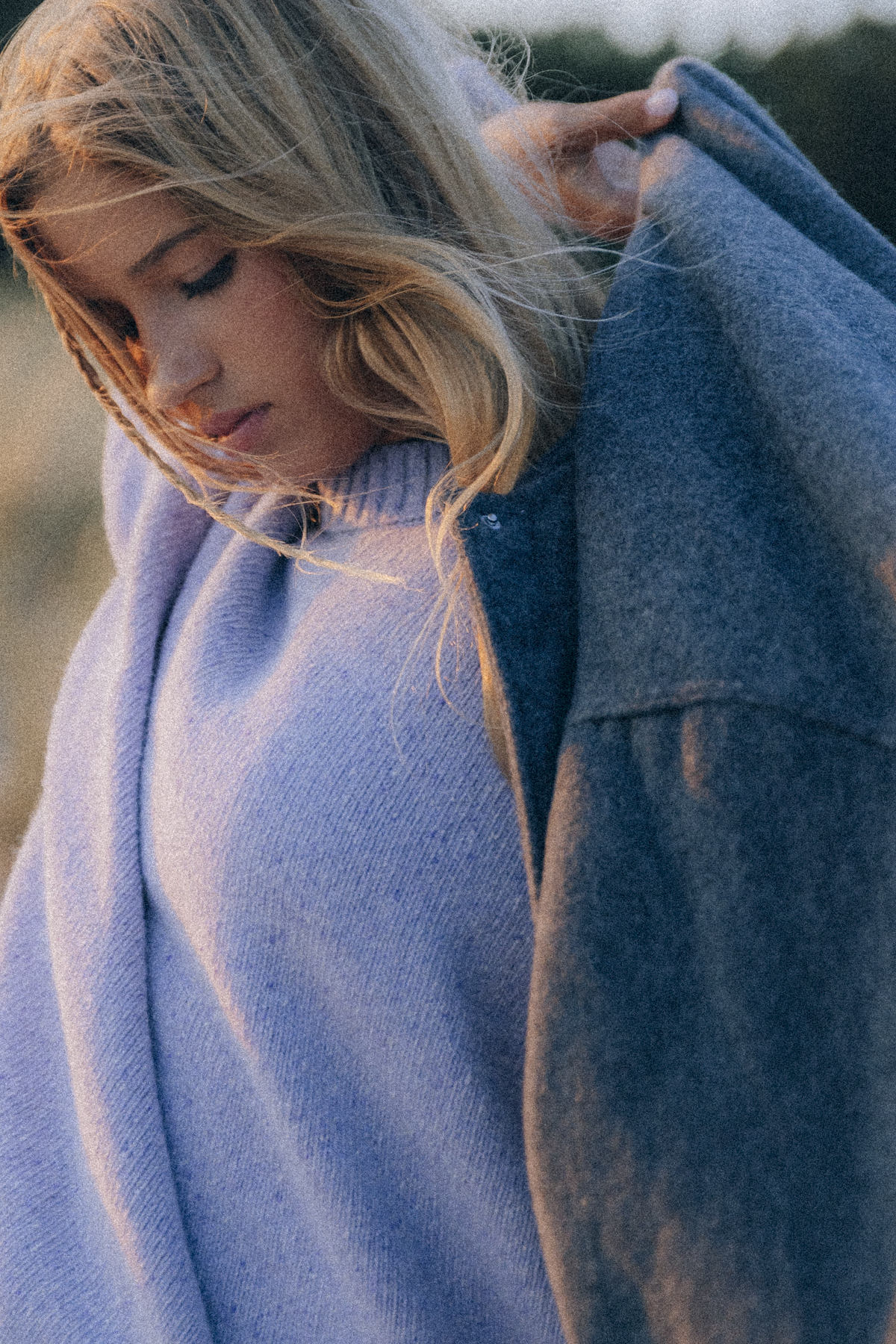 Grey Wool Oversized Bomber Jacket