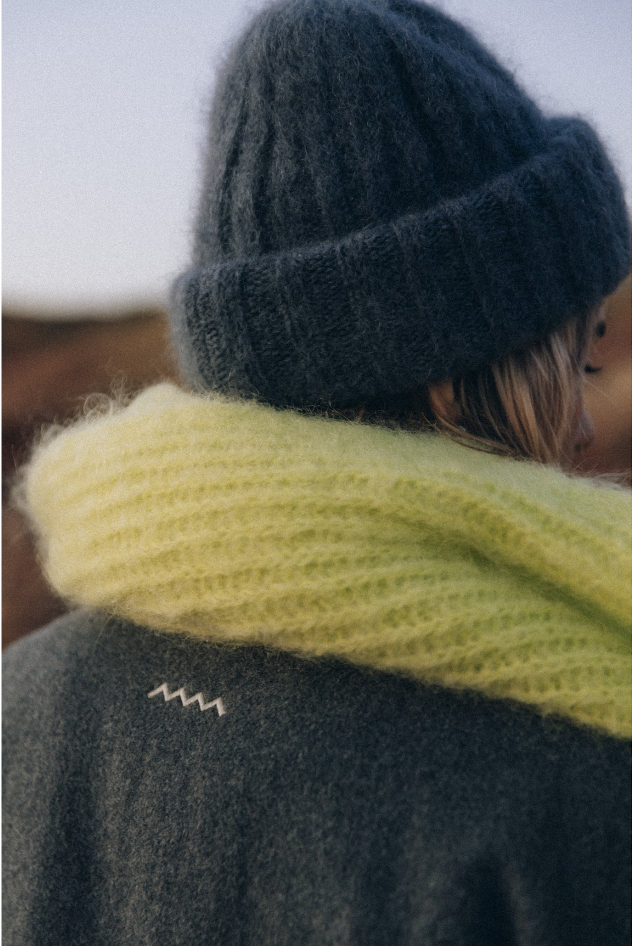 Grey Wool Oversized Bomber Jacket