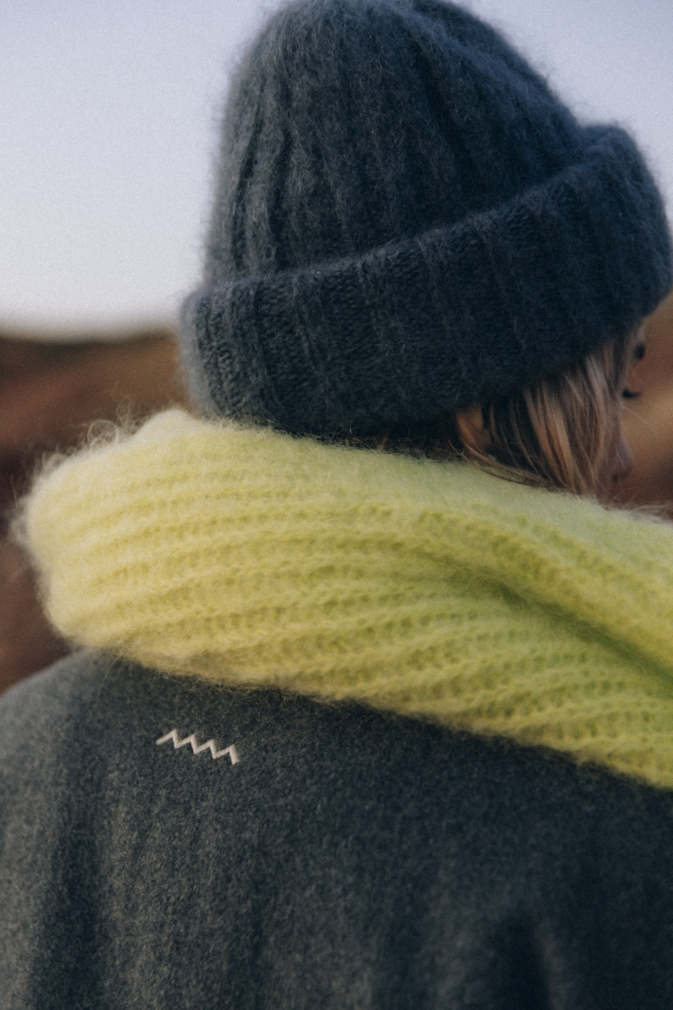 Grey Wool Oversized Bomber Jacket