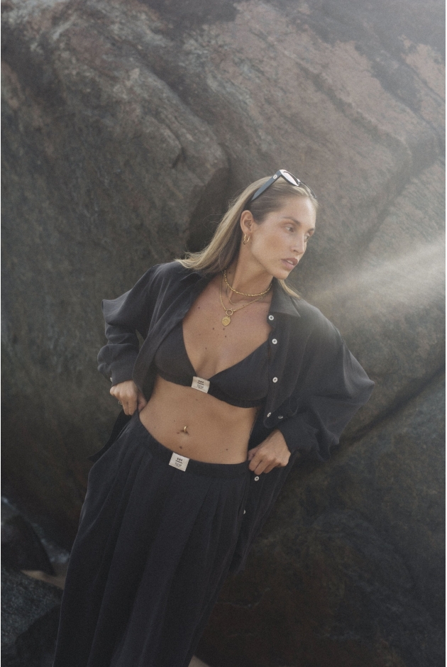 Cupro Loose Shirt - Space Black Cupro Loose Shirt - Space Black