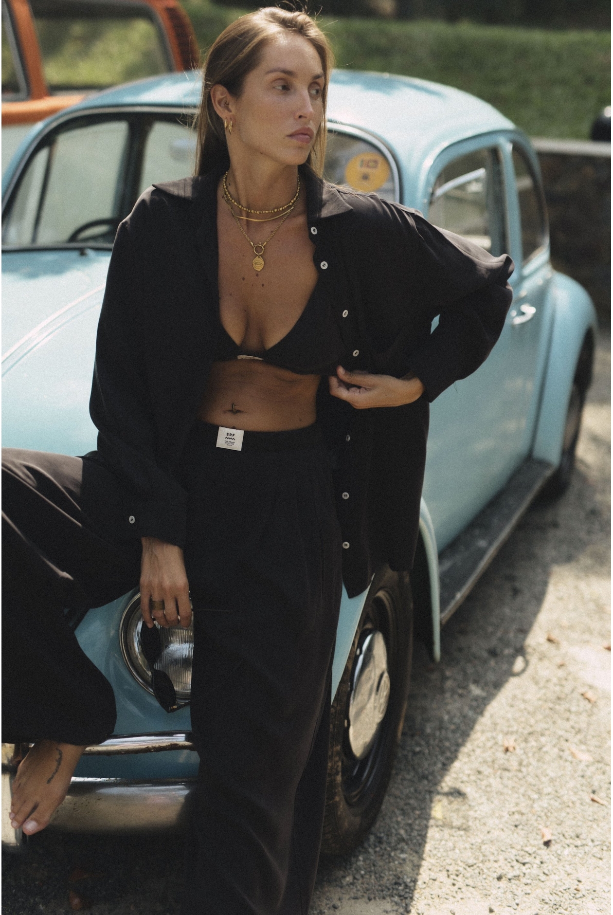 Cupro Loose Shirt - Space Black Cupro Loose Shirt - Space Black