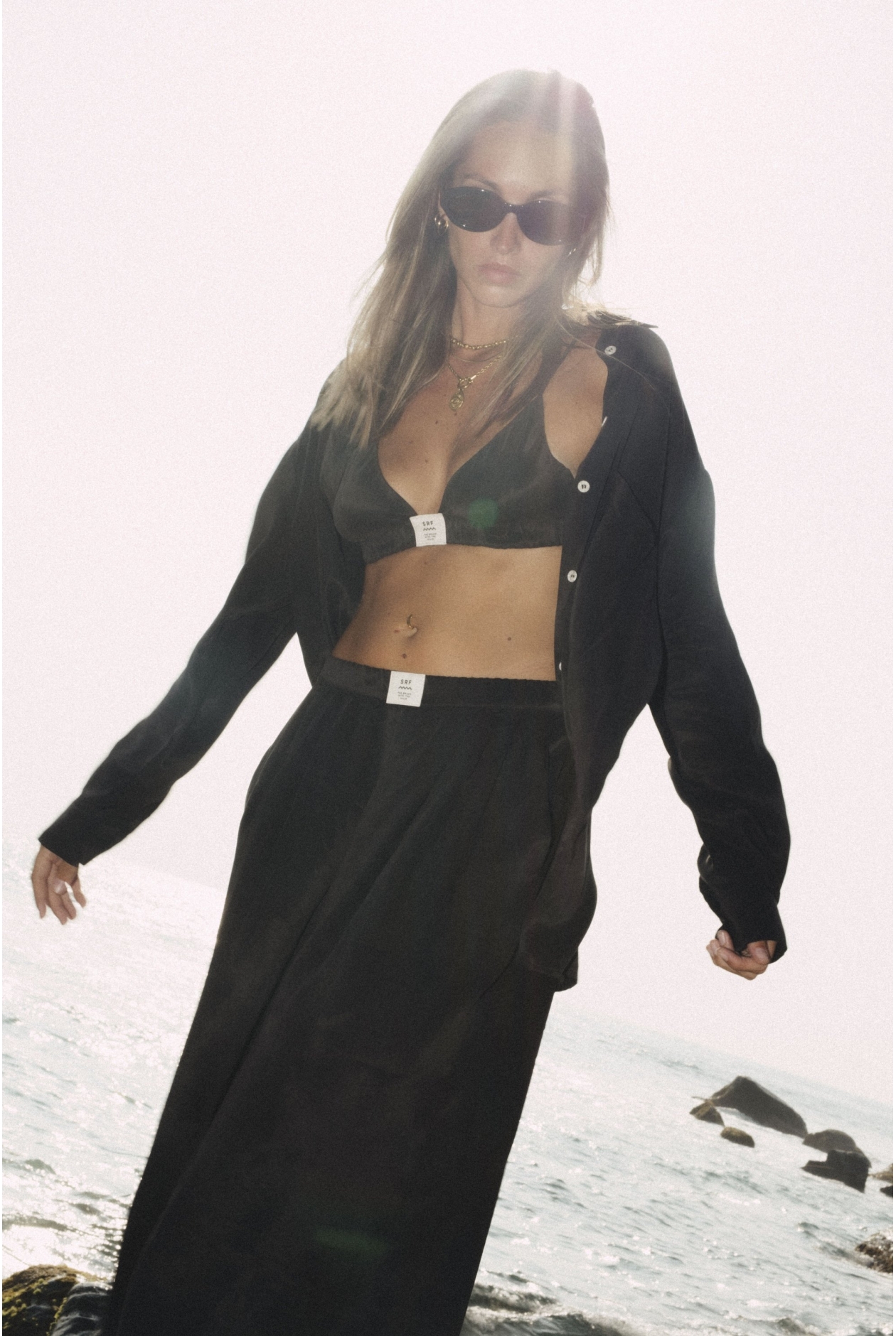 Cupro Loose Shirt - Space Black Cupro Loose Shirt - Space Black