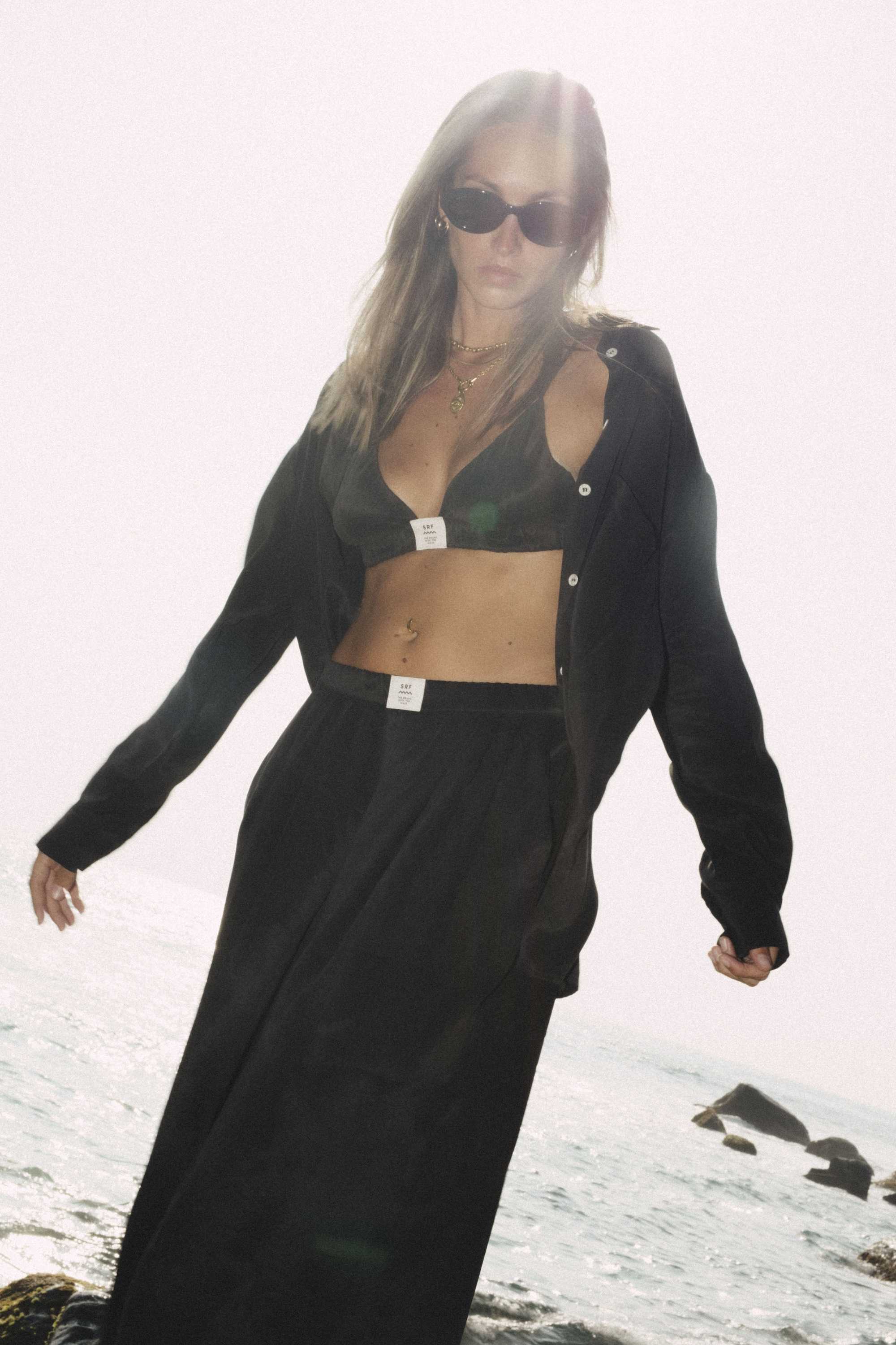 Cupro Loose Shirt - Space Black