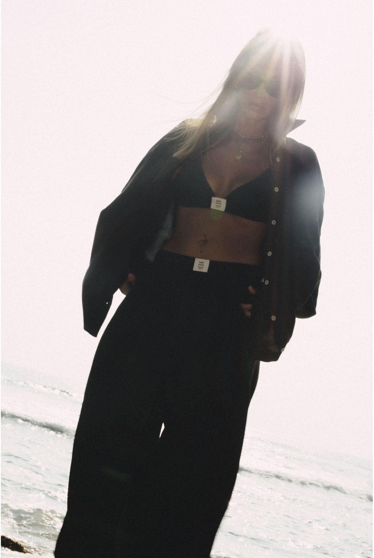 Cupro Loose Pants - Space Black