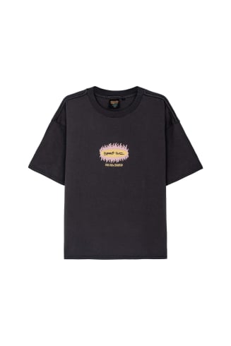 Surf On Fire Tee - Stone Grey