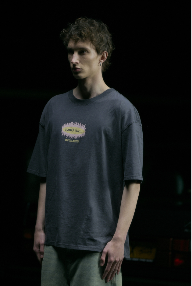 Surf On Fire Tee - Stone Grey Surf On Fire Tee - Stone Grey