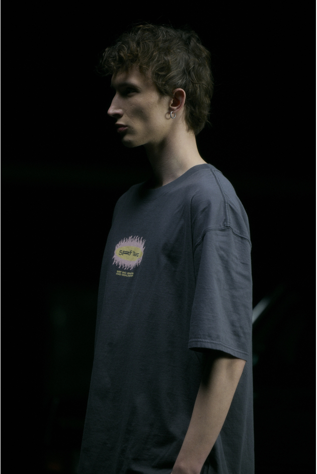 Surf On Fire Tee - Stone Grey Surf On Fire Tee - Stone Grey