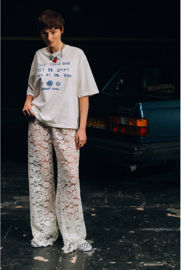 Sheer Lace Pants - Super Natural Sheer Lace Pants - Super Natural