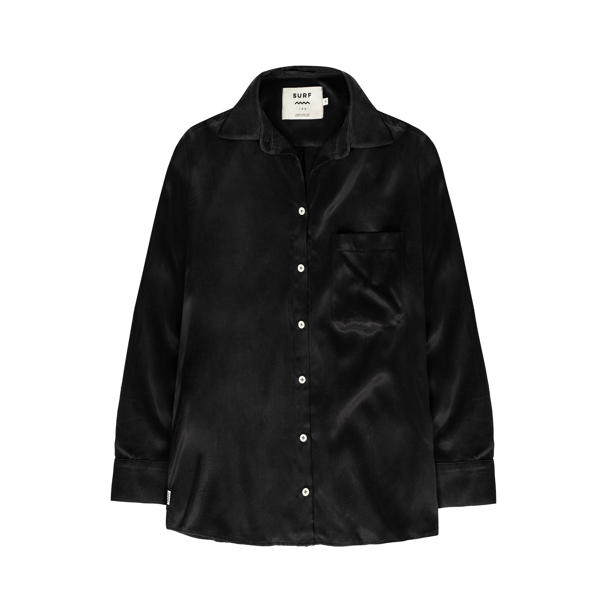 Cupro Loose Shirt - Space Black