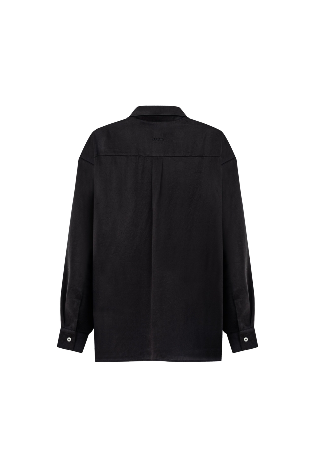 Cupro Loose Shirt - Space Black | Surf Inc. Cupro Loose Shirt - Space Black | Surf Inc.