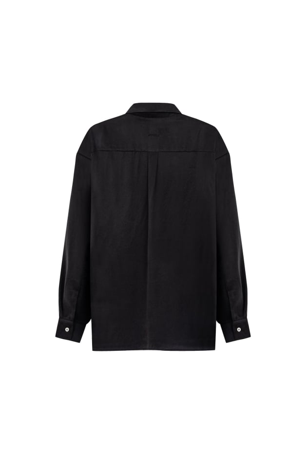 Cupro Loose Shirt - Space Black Cupro Loose Shirt - Space Black