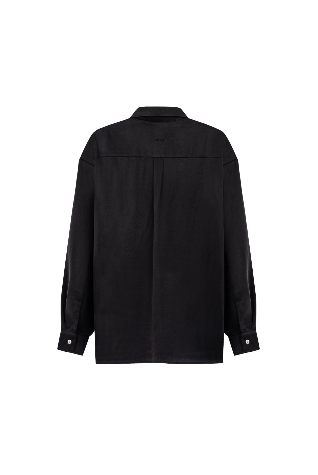 Cupro Loose Shirt - Space Black