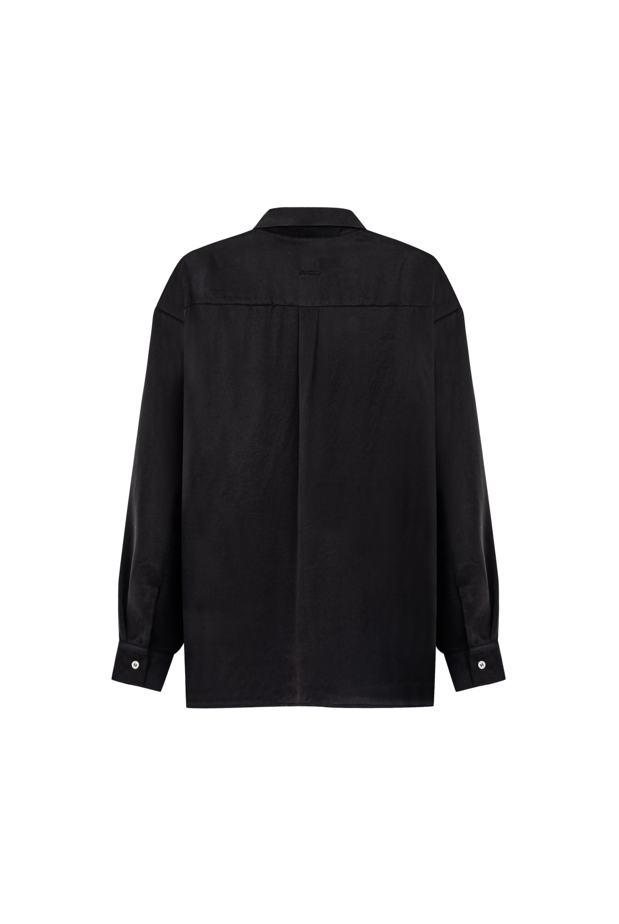 Cupro Loose Shirt - Space Black