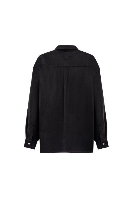 Cupro Loose Shirt - Space Black Cupro Loose Shirt - Space Black
