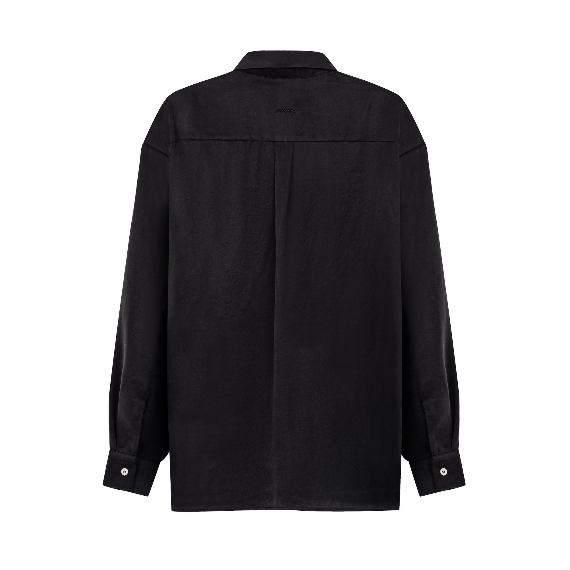 Cupro Loose Shirt - Space Black
