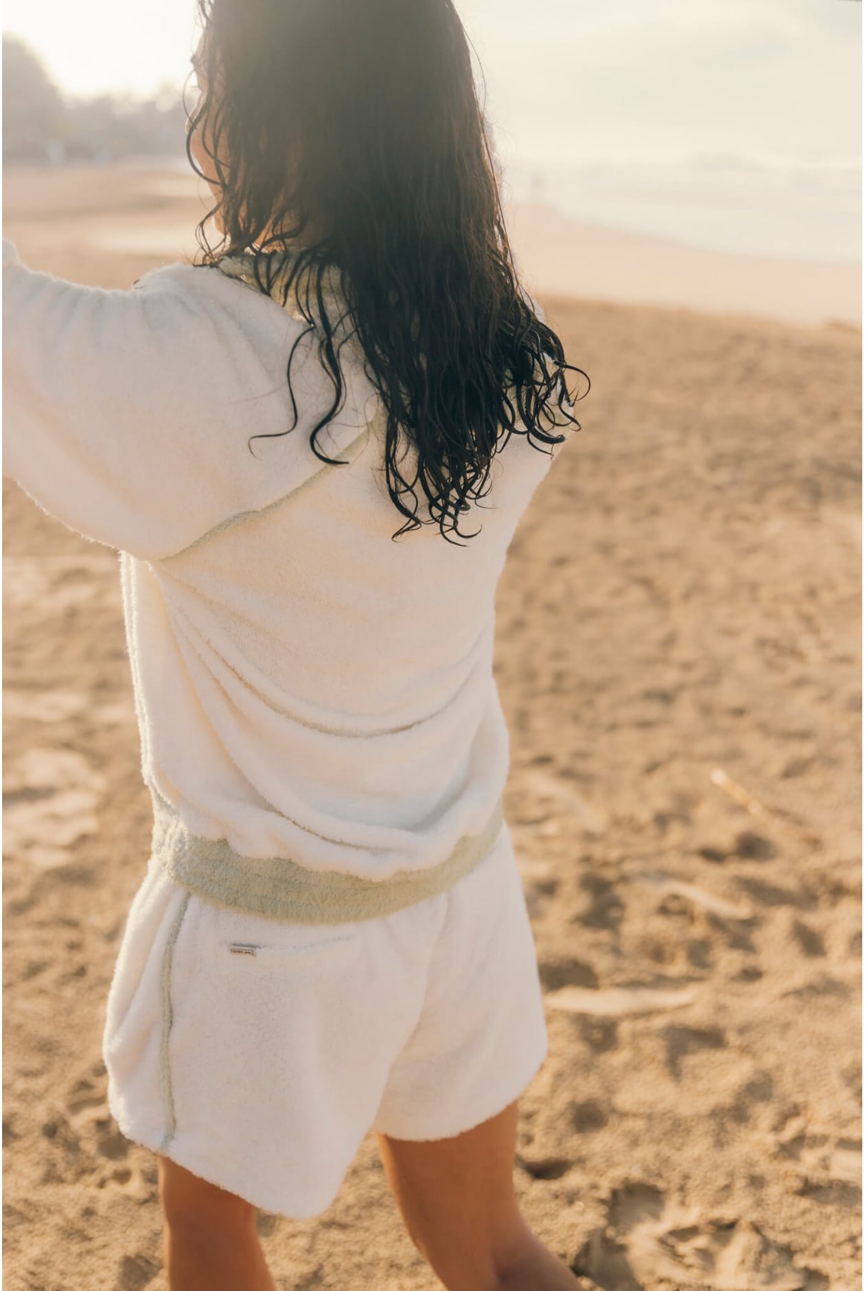 Frotte Polo Sweat - Vintage White Frotte Polo Sweat - Vintage White