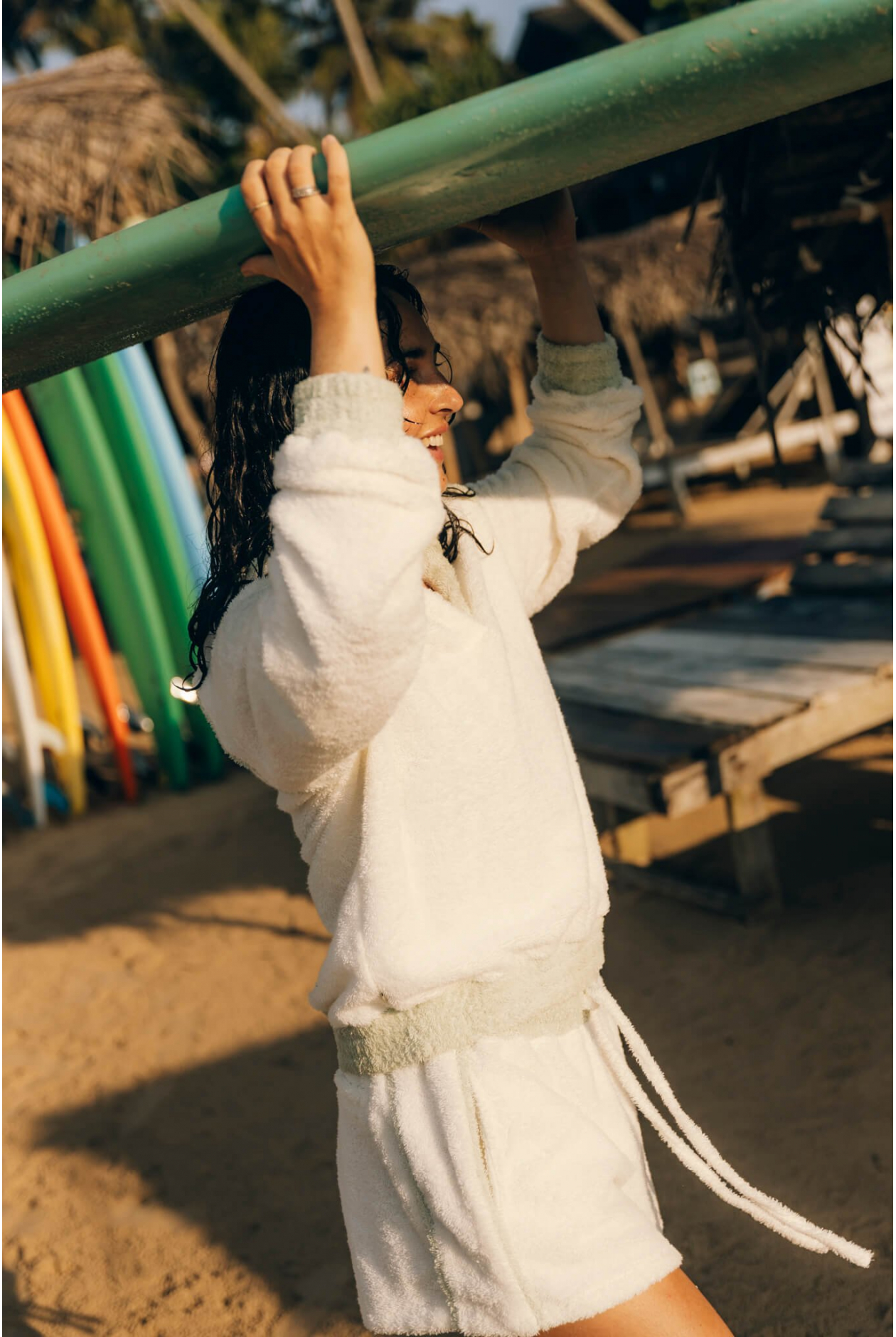 Frotte Polo Sweat - Vintage White Frotte Polo Sweat - Vintage White