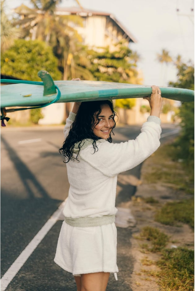 Frotte Polo Sweat - Vintage White Frotte Polo Sweat - Vintage White