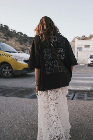 Rectangles Box Tee - Acid Black