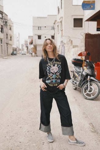 High Tides Box Tee - Acid Black