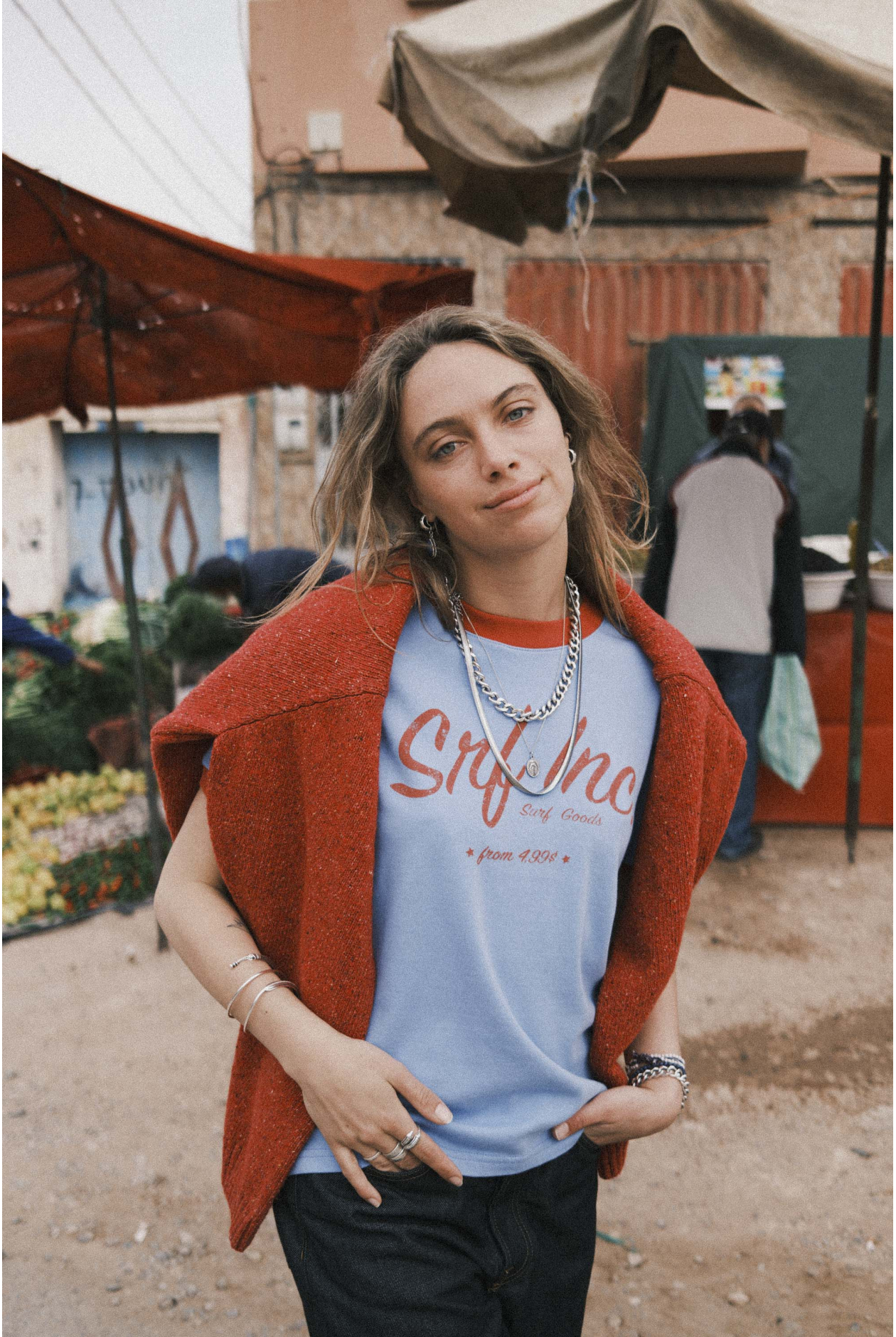 Retro Tee - Denim Blue Retro Tee - Denim Blue