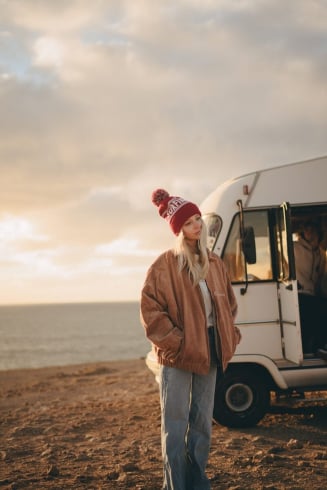 Cord Baseball Jacket - Toffee