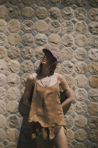 Cupro Ethereal Shorts - Golden Haze