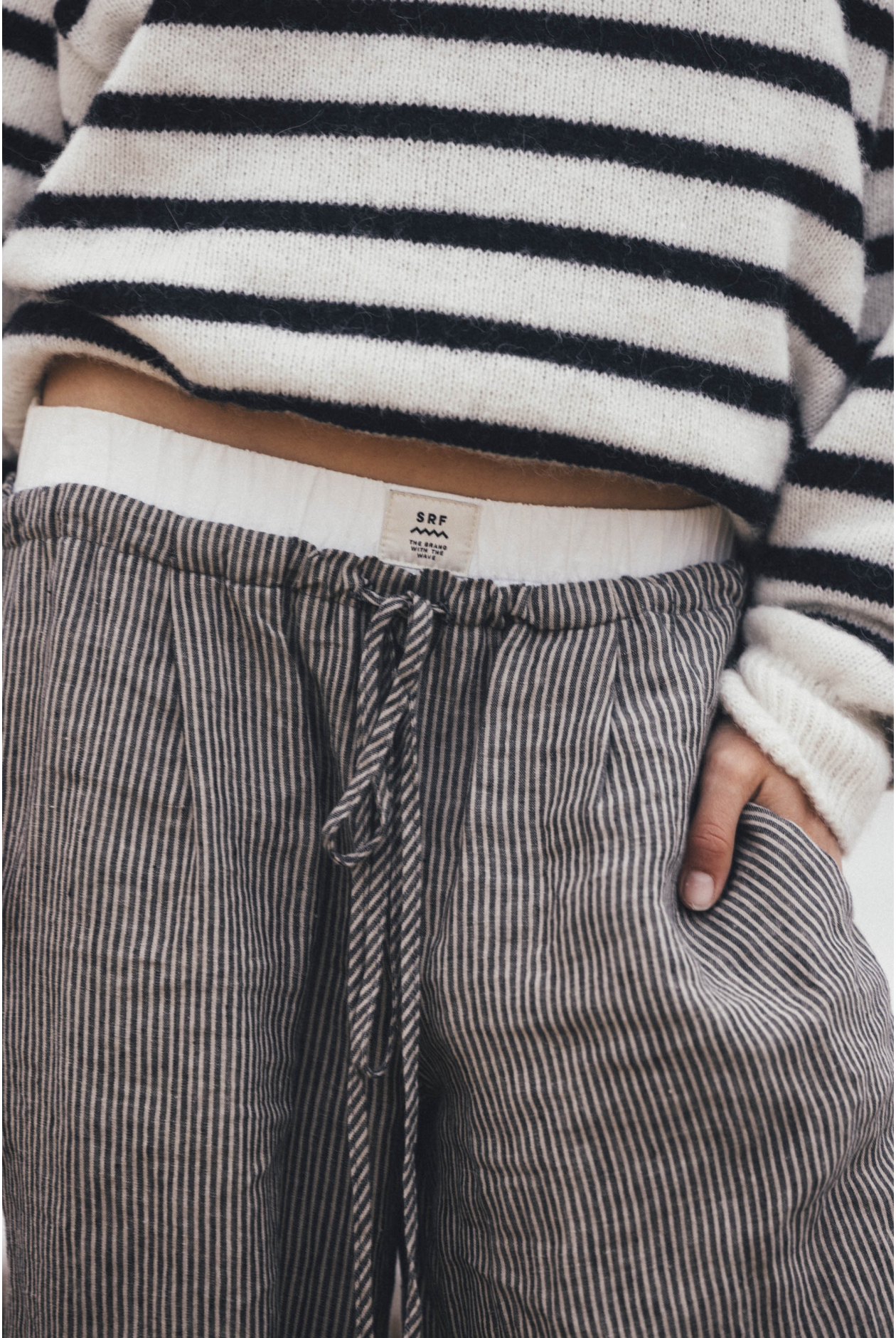 Striped Wool Sweater - Vintage White Striped Wool Sweater - Vintage White