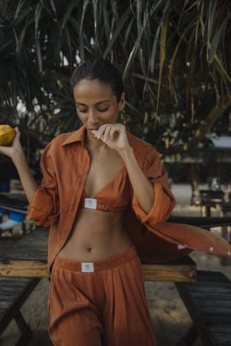 Cupro Loose Shirt - Copper