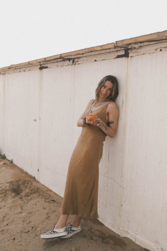 Midi Twisted Dress - Golden Haze