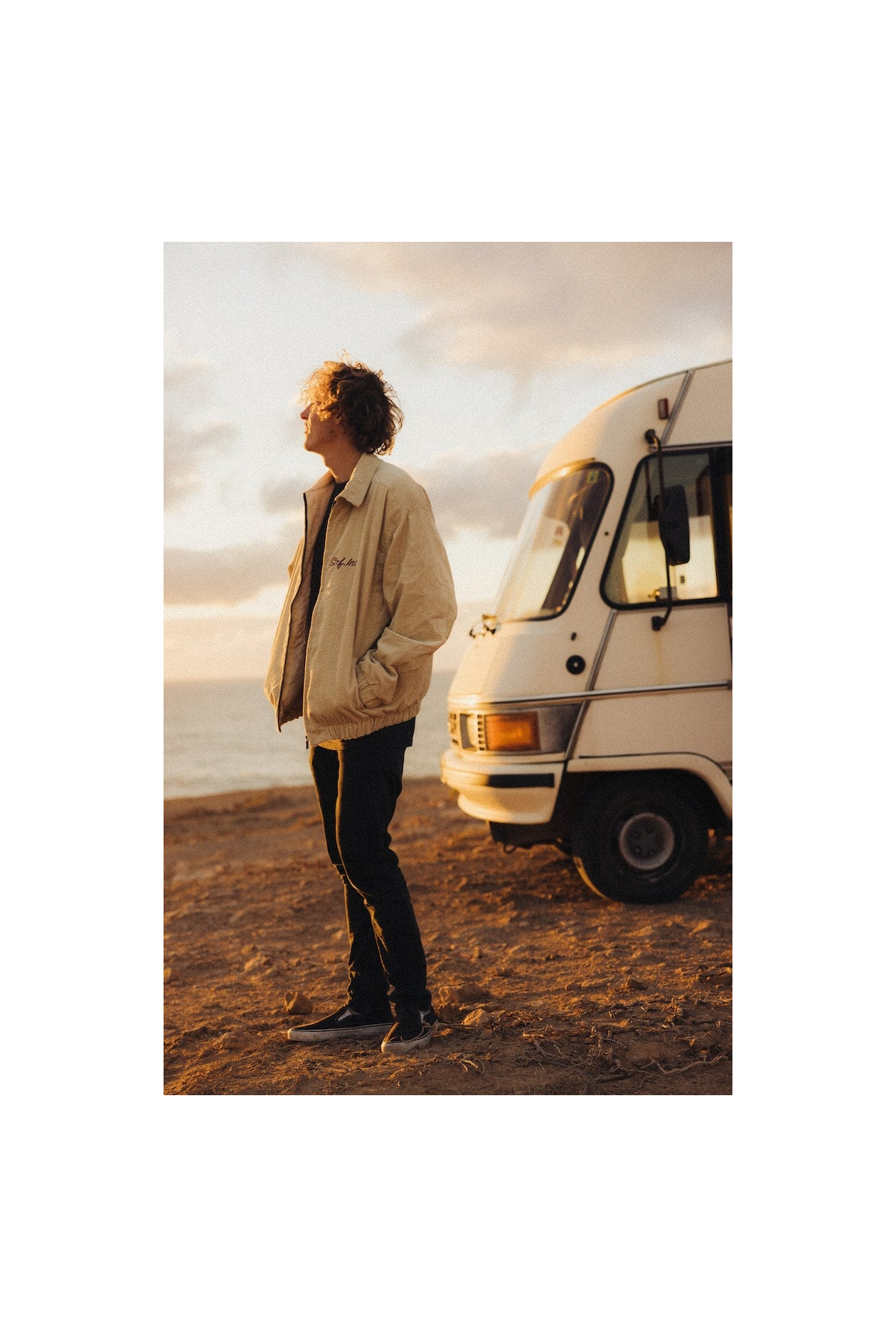 Cord Baseball Jacket - Vintage White Cord Baseball Jacket - Vintage White