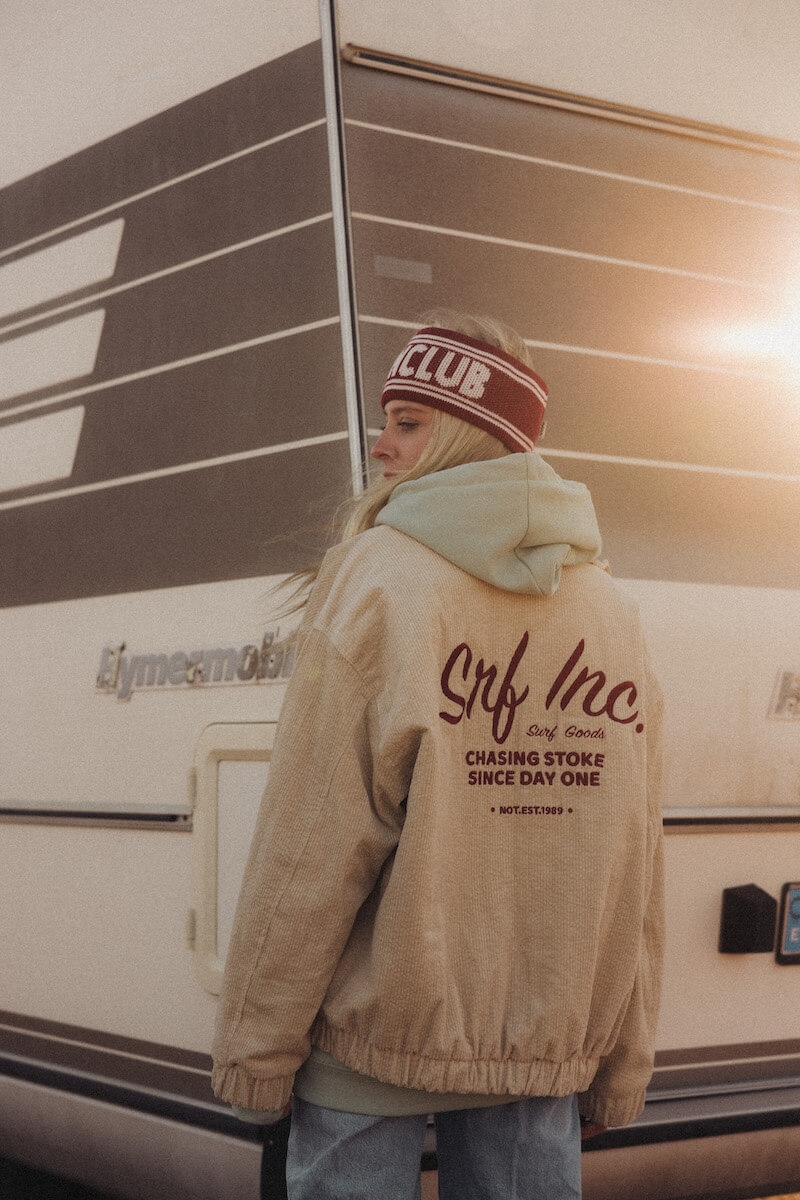 Cord Baseball Jacket - Vintage White