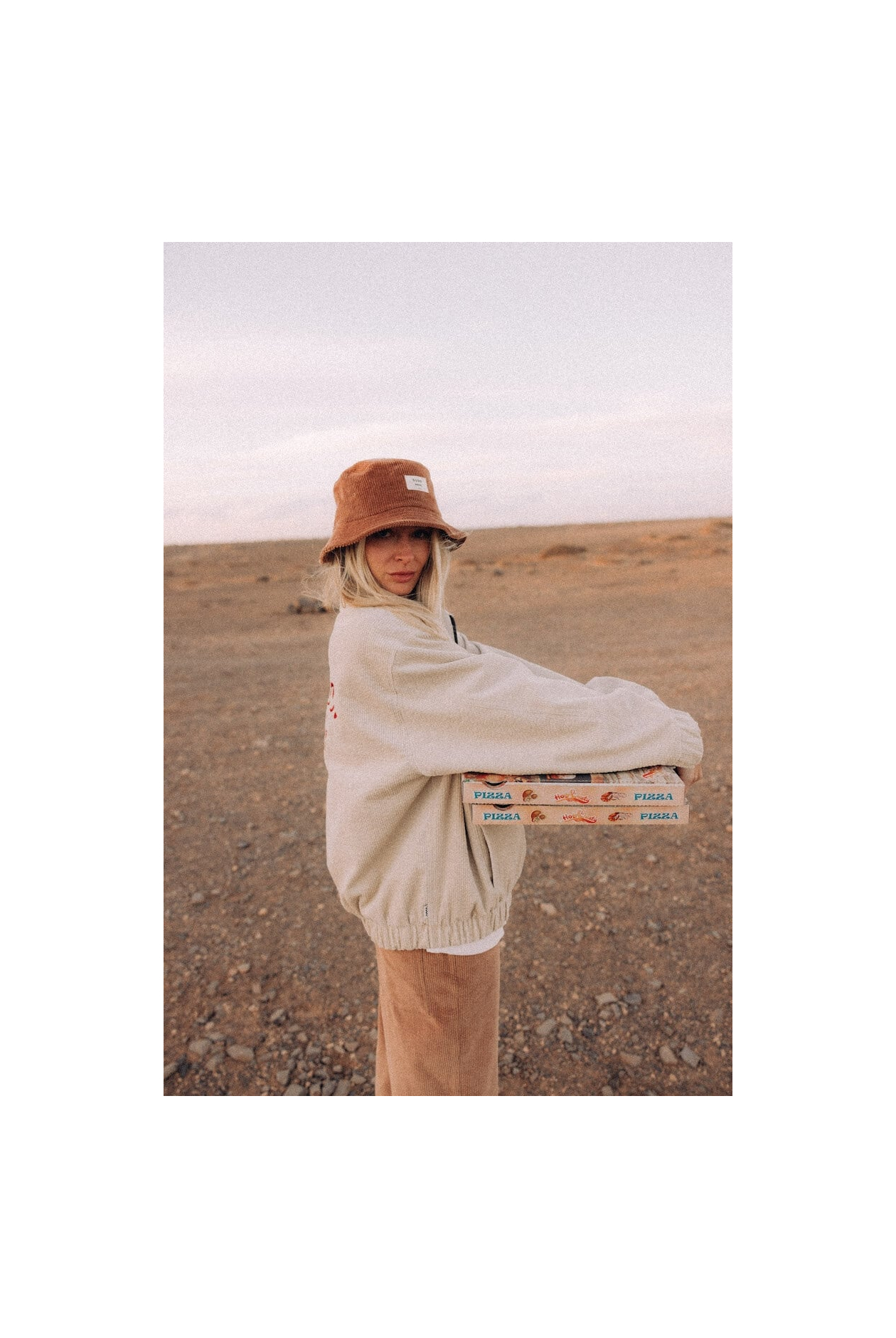 Cord Baseball Jacket - Vintage White