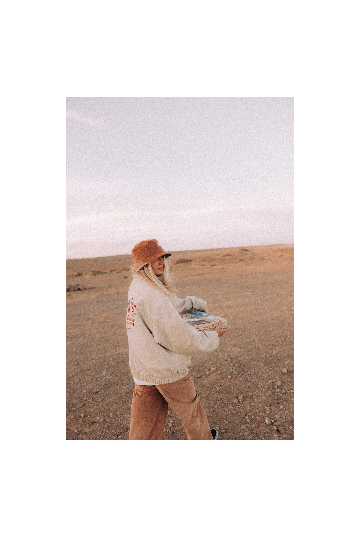 Cord Baseball Jacket - Vintage White