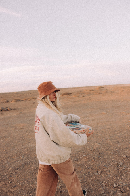 Cord Baseball Jacket - Vintage White Cord Baseball Jacket - Vintage White