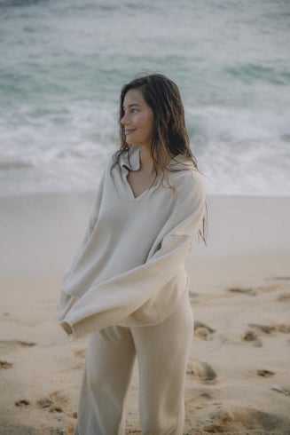 Biscotti Knit Polo - Cookie