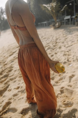 Cupro Loose Pants - Copper