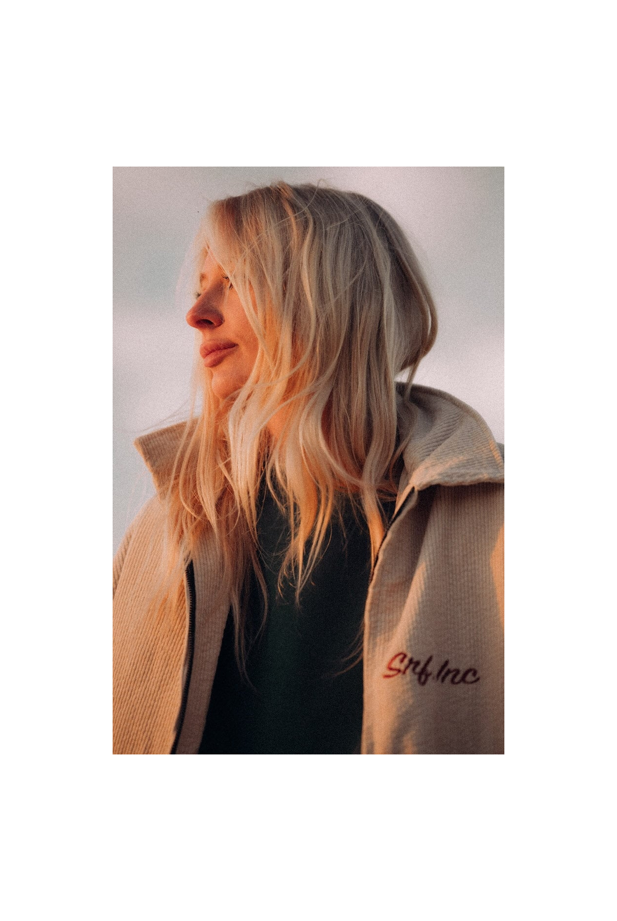 Cord Baseball Jacket - Vintage White