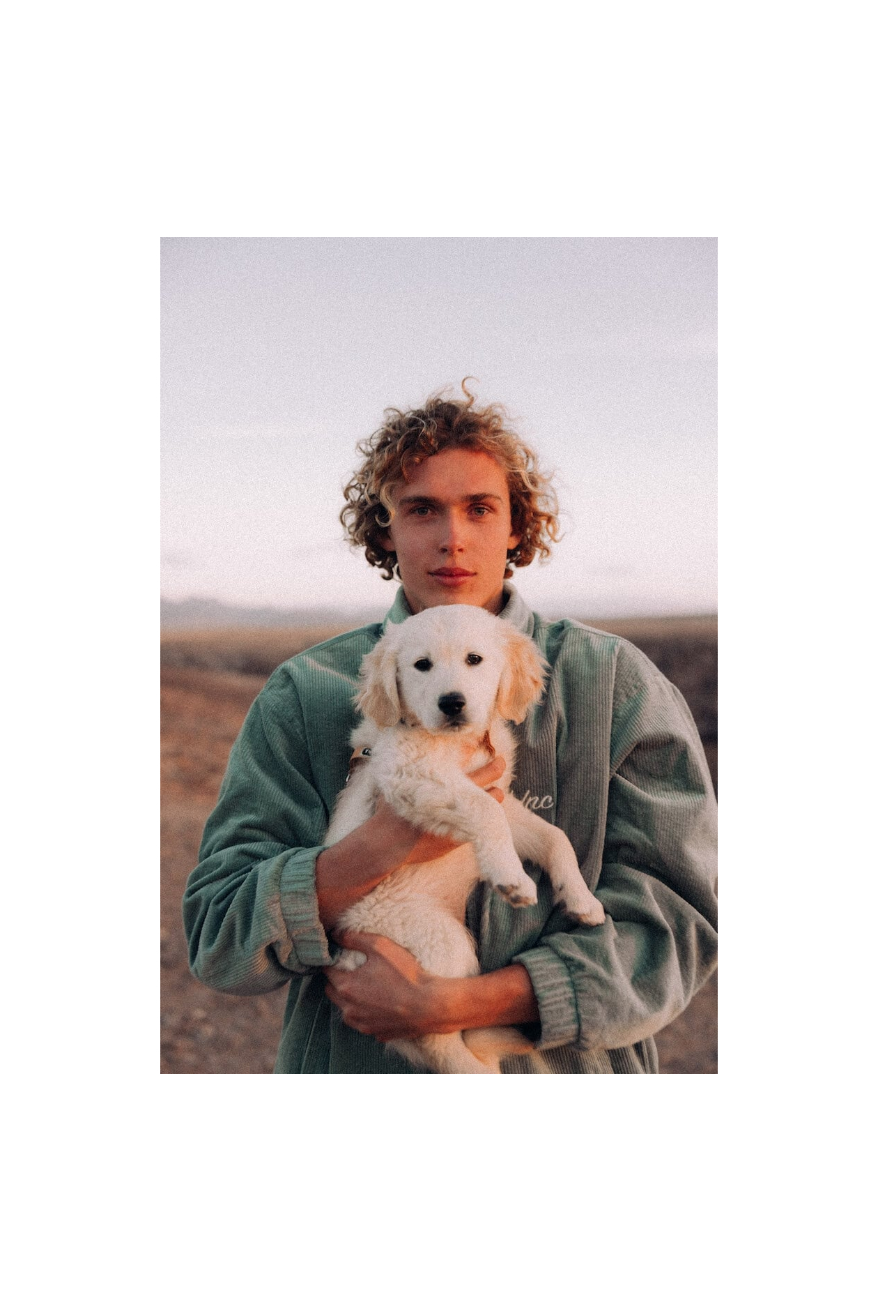 Cord Baseball Jacket - White Sage