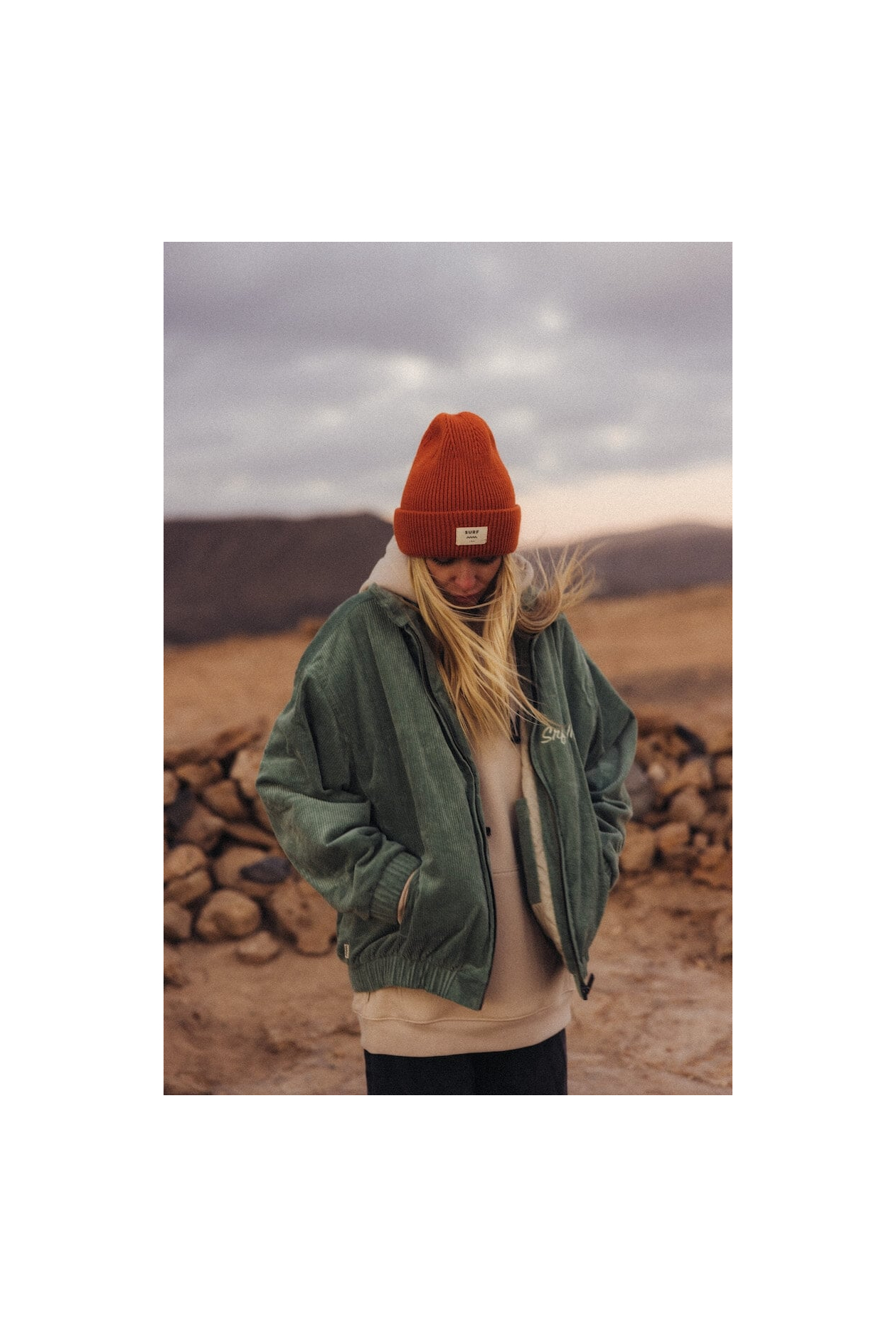 Cord Baseball Jacket - White Sage Cord Baseball Jacket - White Sage