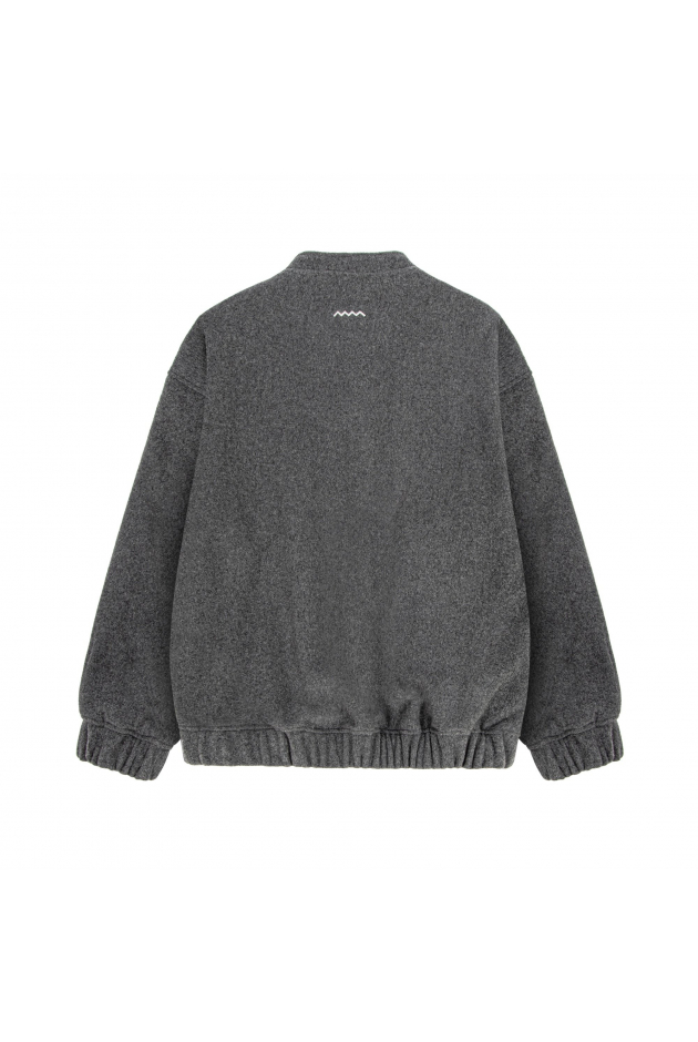 Grey Wool Oversized Bomber Jacket Grey Wool Oversized Bomber Jacket